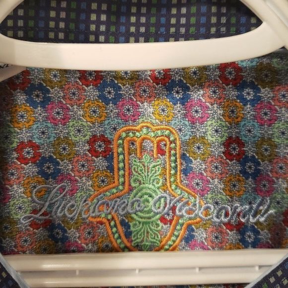 LUCHIANO Visconti Men's Floral Short Sleeve Button Shirt - Size XL - Picture 15 of 16